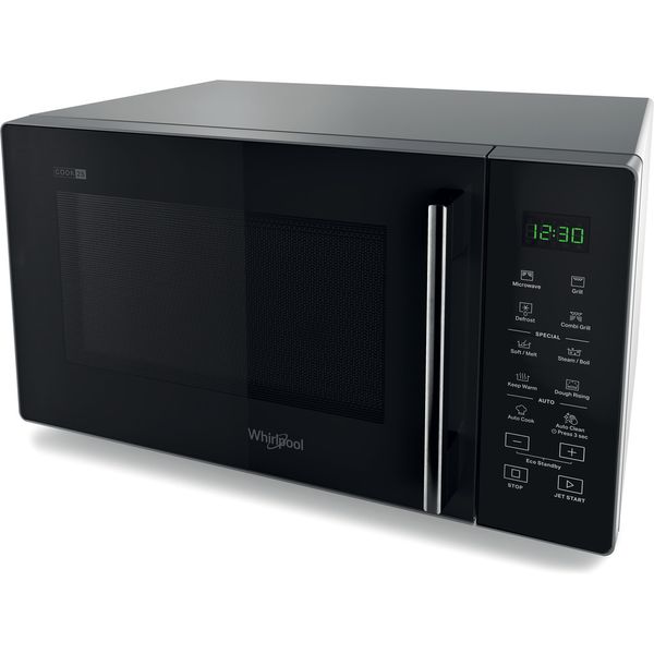 Whirlpool Microondas Libre instalación MWP 254 SB Negro Electrónico 25 MW + Función Grill 900 Perspective