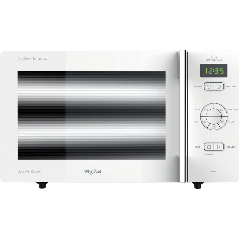 Whirlpool Microondas Libre instalación MCP 346 WH Blanco Electrónico 25 MW + Función Grill 800 Frontal
