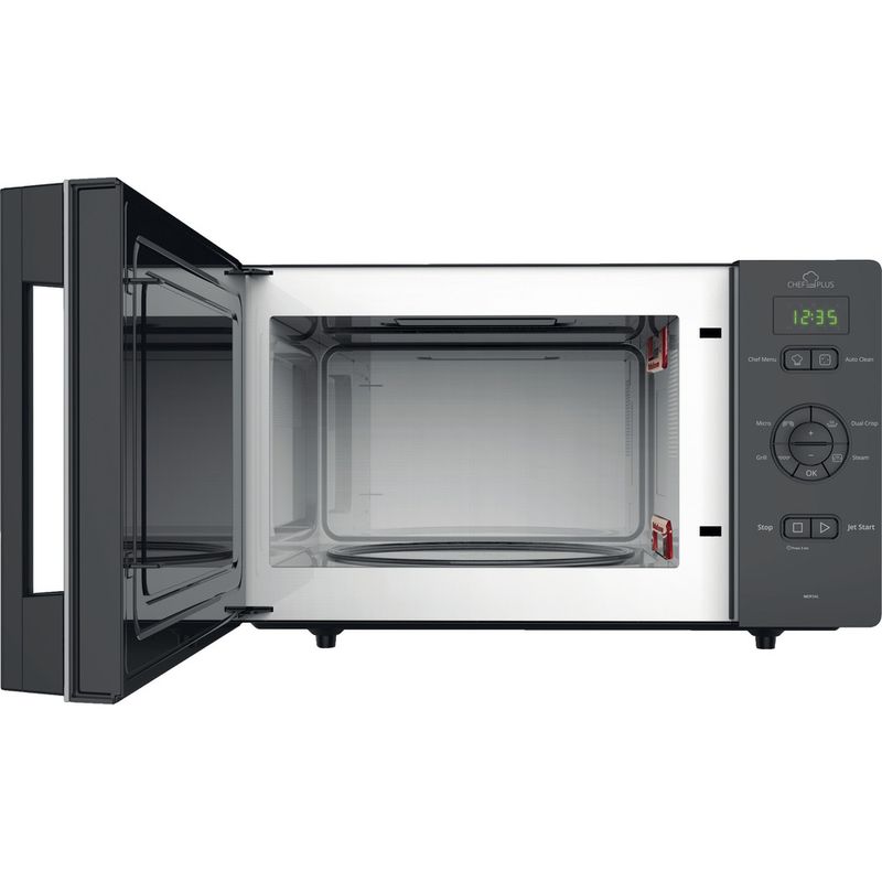 Whirlpool Microondas Libre instalación MCP 346 SL Plata Electrónico 25 MW + Función Grill 800 Frontal open