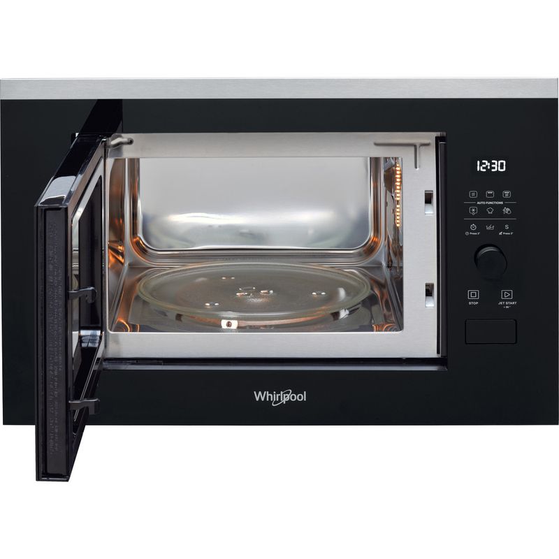 Whirlpool Microondas Encastre WMF250G Inox Electrónico 25 MW + Función Grill 900 Frontal open