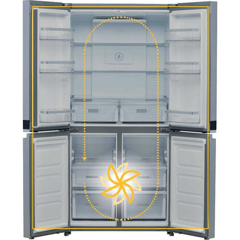 Whirlpool Side-by-Side Libre instalación WQ9 E1L Inox Look Frontal open