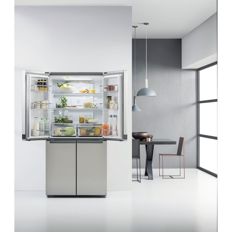 Whirlpool Side-by-Side Libre instalación WQ9 E1L Inox Look Lifestyle frontal open