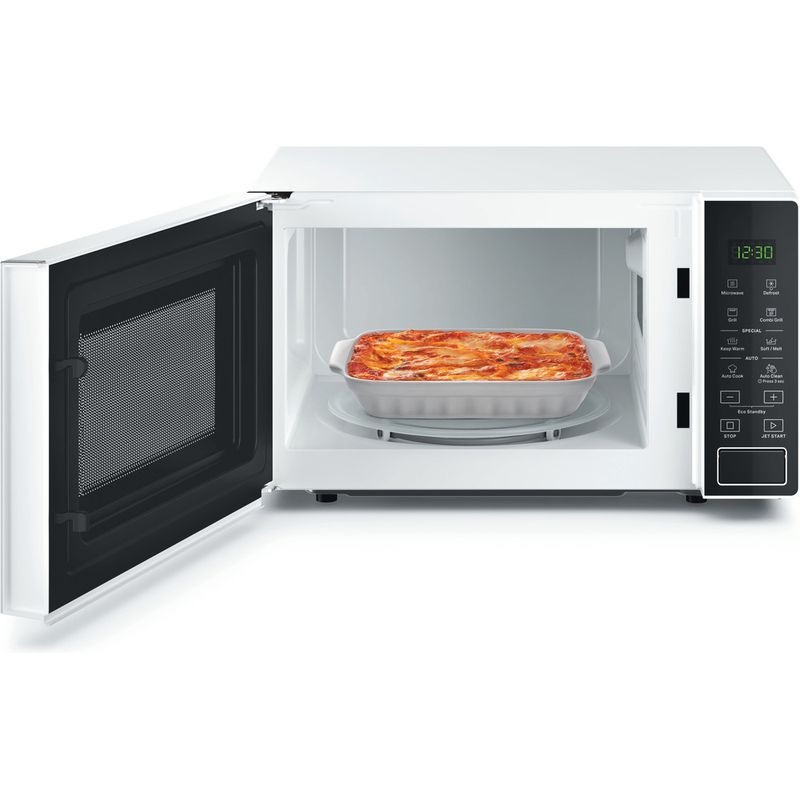 Whirlpool Microondas Libre instalación MWP 203 W Blanco Electrónico 20 MW + Función Grill 700 Frontal open