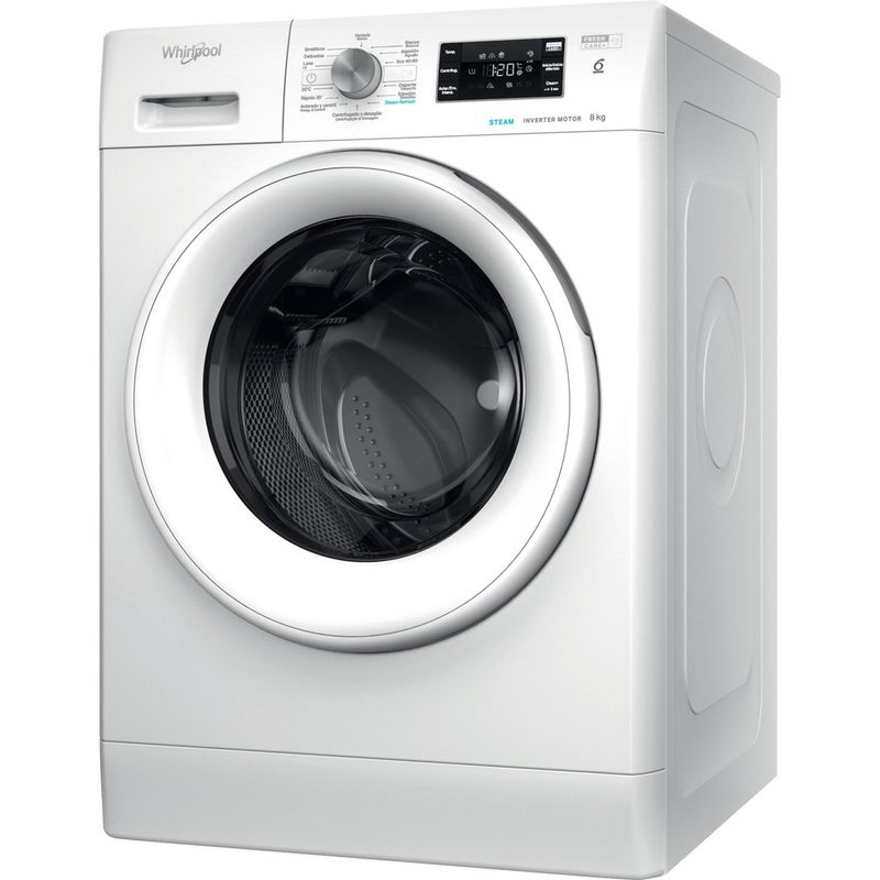 Whirlpool Lavadora Libre instalación FFB 8258 WV SP Blanco Cargador frontal B Perspective
