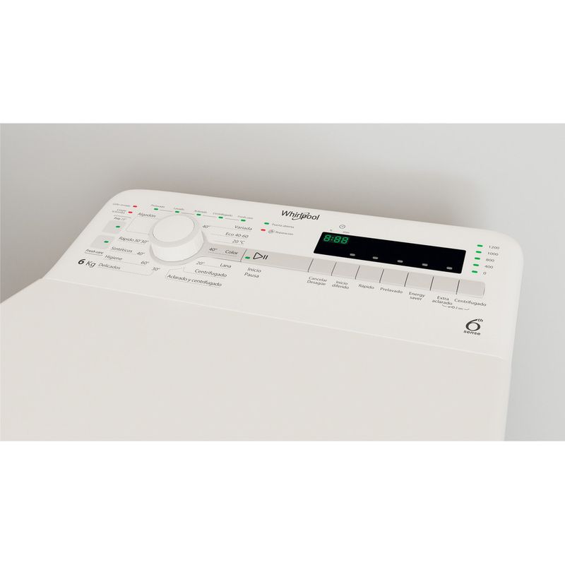 Whirlpool Lavadora Libre instalación TDLR 6240S SP/N Blanco Carga superior C Lifestyle control panel