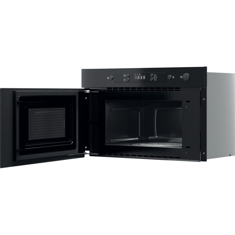 Whirlpool Microondas Encastre MBNA900B Negro Electrónico 22 Solo MW 750 Perspective open