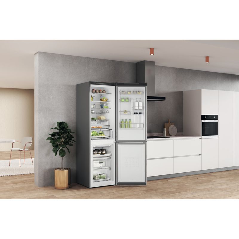 Whirlpool Combinación de frigorífico / congelador Libre instalación W7X 94T SX Saturn Steel 2 doors Lifestyle perspective open