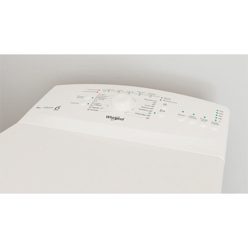 Whirlpool Lavadora Libre instalación TDLR 6240L SP/N Blanco Carga superior C Lifestyle control panel