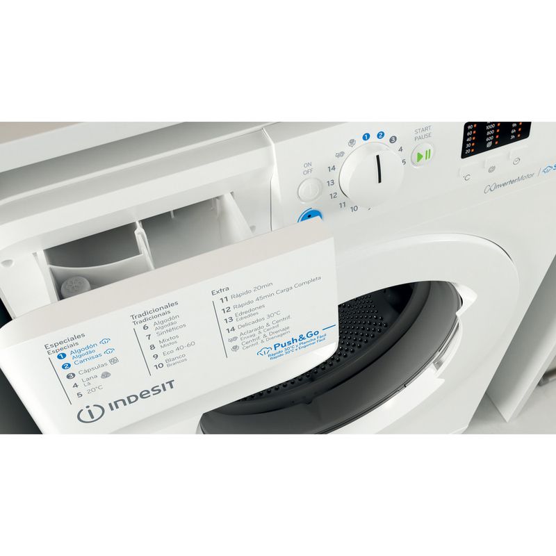 Indesit Lavadora Libre instalación BWA 81295X WV SPT Blanco Cargador frontal B Drawer