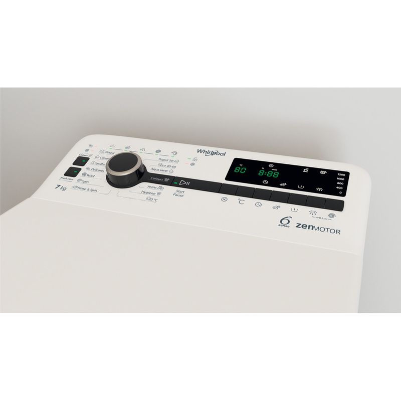 Whirlpool Lavadora Libre instalación TDLR 7232BS NX Blanco Carga superior D Lifestyle control panel