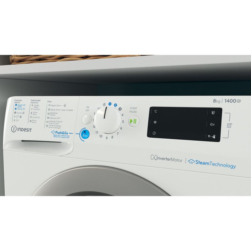 Indesit Lavadora Libre instalación BWE 81496X WSV SPT Blanco Cargador frontal A Lifestyle control panel