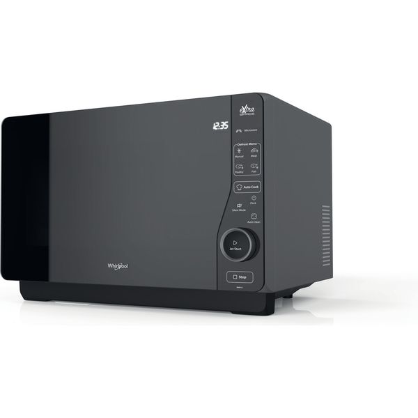 Whirlpool Microondas Libre instalación MWF 421 BL Negro Electrónico 25 MW + Función Grill 800 Perspective