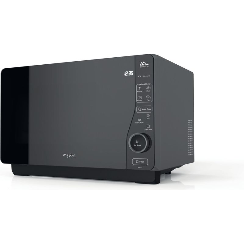 Whirlpool Microondas Libre instalación MWF 421 BL Negro Electrónico 25 MW + Función Grill 800 Perspective