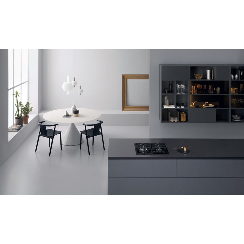 Whirlpool Encimera GOWL 628/NB Negro Gas Lifestyle frontal