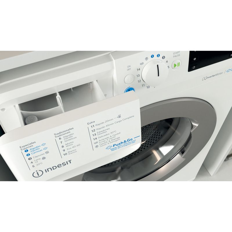 Indesit Lavadora Libre instalación BWE 91496X WSV SPT Blanco Cargador frontal A Drawer