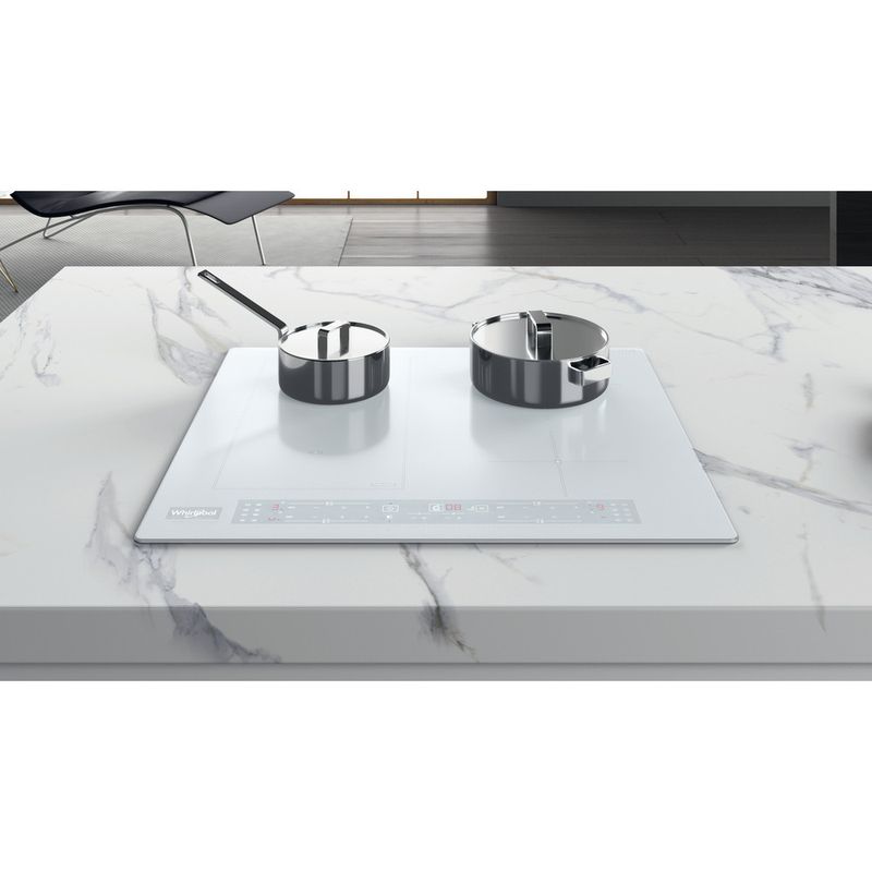 Whirlpool Encimera WL B4560 NE/W Blanco Induction vitroceramic Lifestyle frontal top down