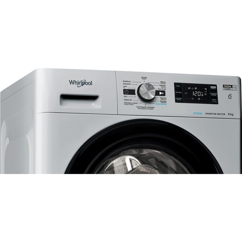 Whirlpool Lavadora Libre instalación FFB 8489 SBV SPT Plata Cargador frontal A Control panel