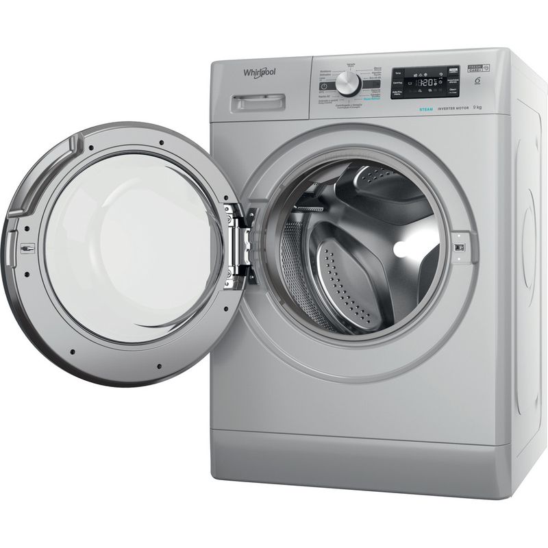 Whirlpool Lavadora Libre instalación FFB 9489 SBV SPT Plata Cargador frontal A Perspective open