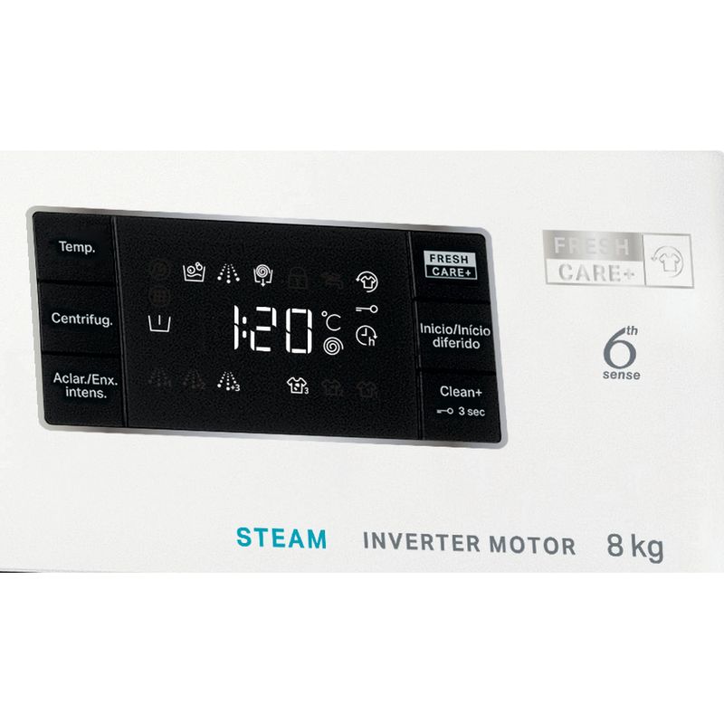 Whirlpool Lavadora Libre instalación FFB 8489 BV SPT Blanco Cargador frontal A Control panel