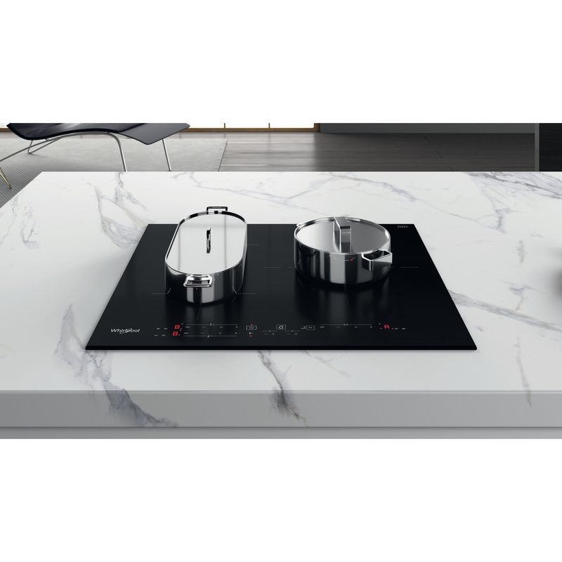 Whirlpool Encimera WB B3760 BF Negro Induction vitroceramic Lifestyle frontal top down