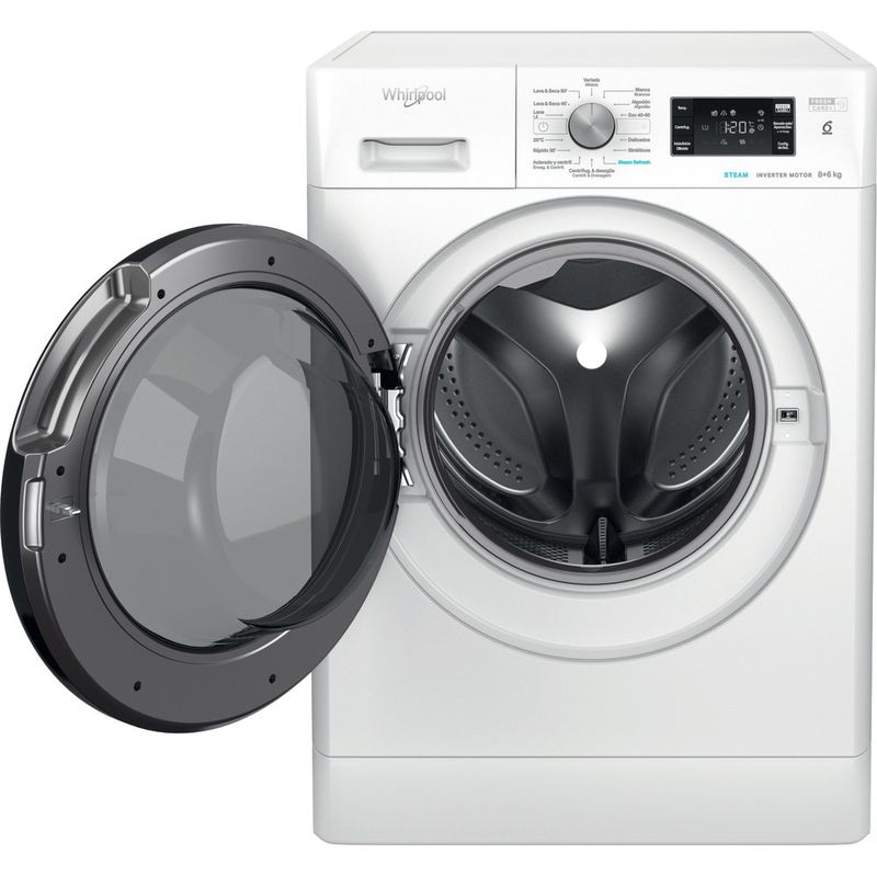 Whirlpool Lavadora secadora Libre instalación FFWDB 864369 BV SPT Blanco Cargador frontal Frontal open