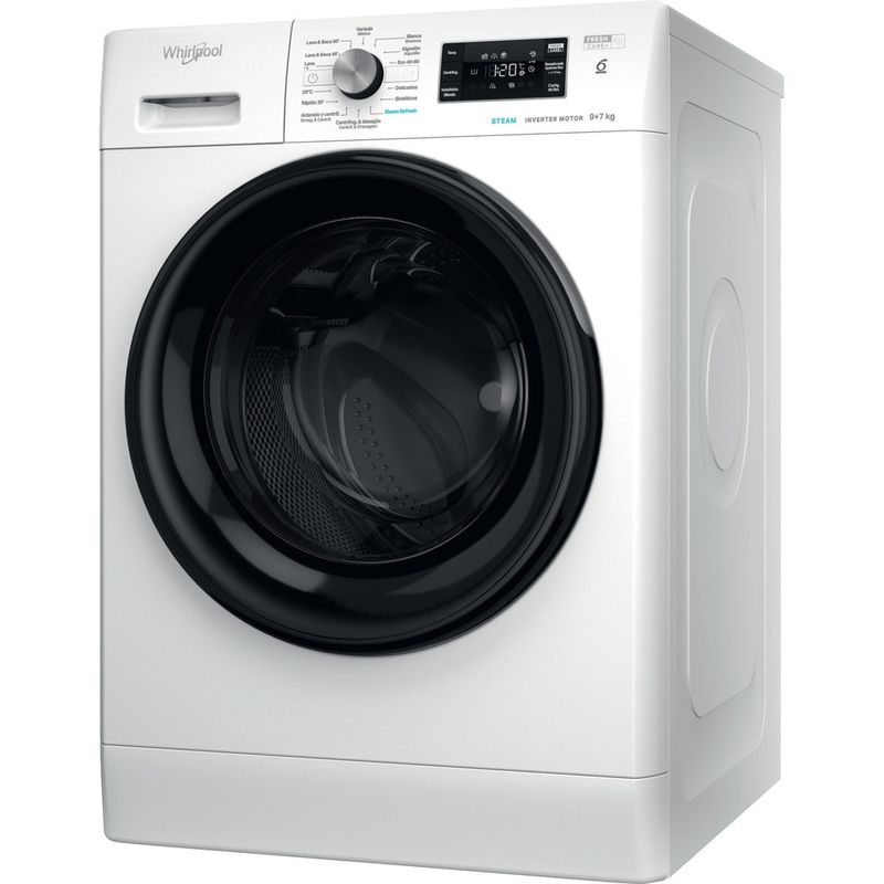 Whirlpool Lavadora secadora Libre instalación FFWDB 976258 BV SPT Blanco Cargador frontal Perspective