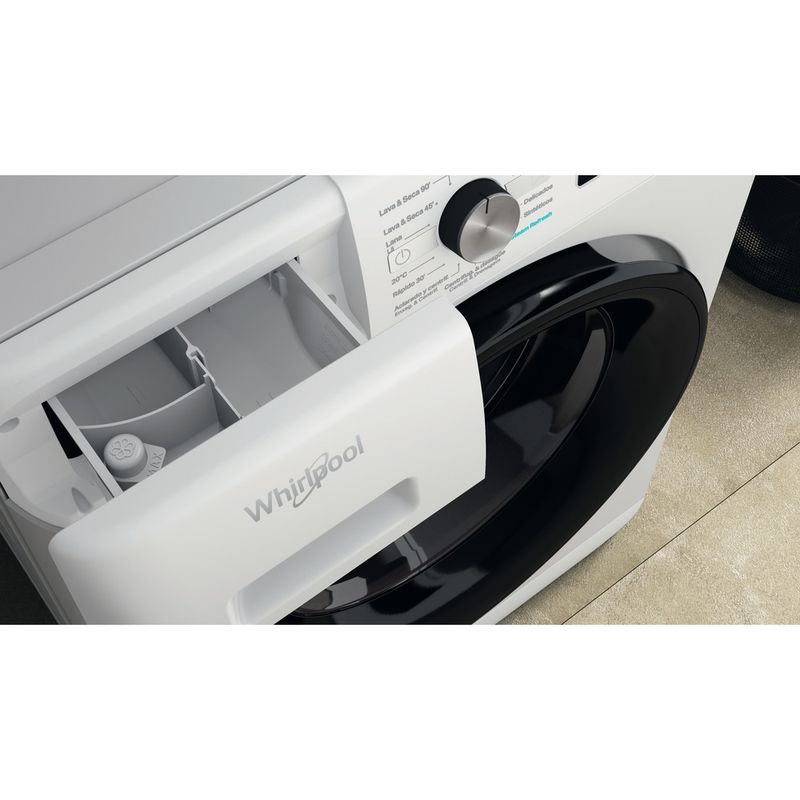 Whirlpool Lavadora secadora Libre instalación FFWDB 864369 BV SPT Blanco Cargador frontal Drawer
