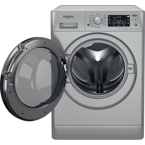 Whirlpool Lavadora secadora Libre instalación FFWDD 1174269 SBV SPT Plata Cargador frontal Frontal open