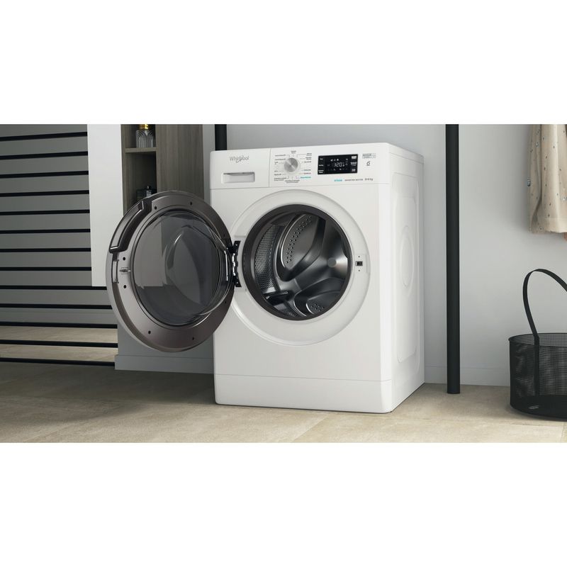 Whirlpool Lavadora secadora Libre instalación FFWDB 864349 WV SPT Blanco Cargador frontal Lifestyle perspective open