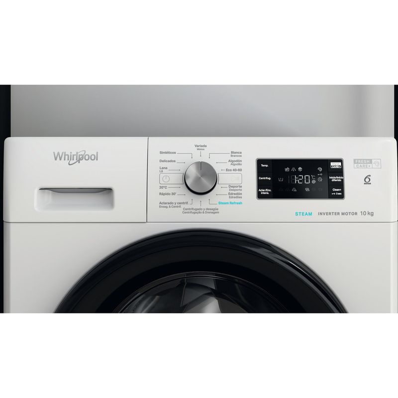 Whirlpool Lavadora Libre instalación FFB 10469 BV SPT Blanco Cargador frontal A Control panel
