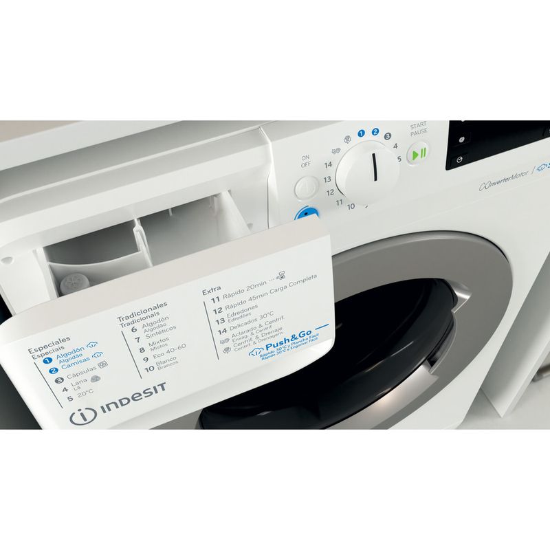 Indesit Lavadora Libre instalación BWE 101496X WSV SPT Blanco Cargador frontal A Drawer
