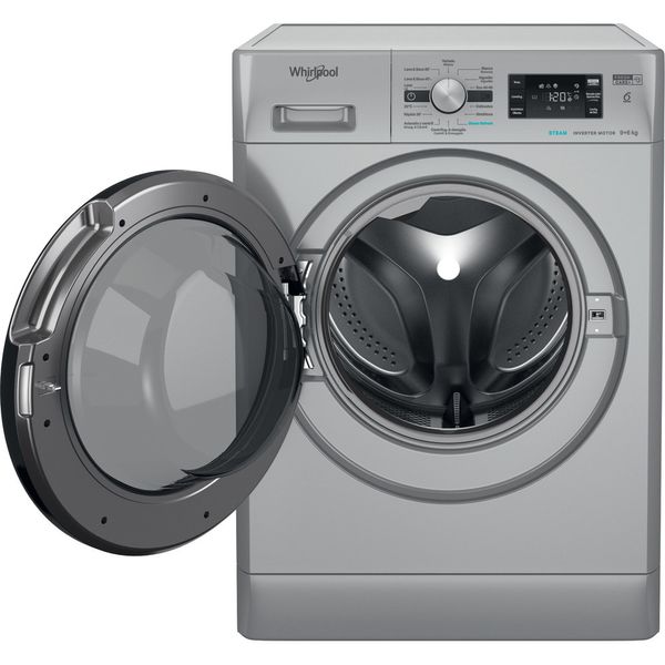 Whirlpool Lavadora secadora Libre instalación FFWDB 964489 SBV SPT Plata Cargador frontal Frontal open
