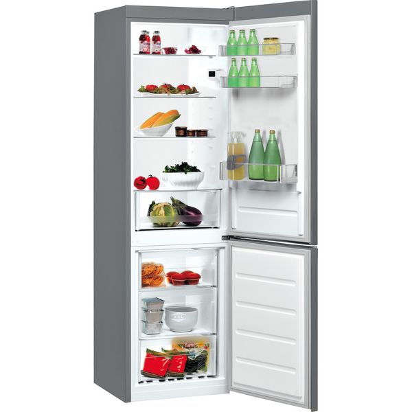 Indesit-Combinacion-de-frigorifico---congelador-Libre-instalacion-LI8-SN2E-X-Plata-2-doors-Perspective-open