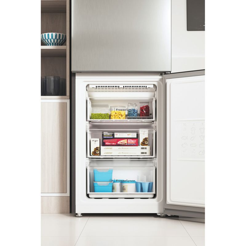 Indesit-Combinacion-de-frigorifico---congelador-Libre-instalacion-INFC9-TI22X-Inox-2-doors-Lifestyle-frontal-open