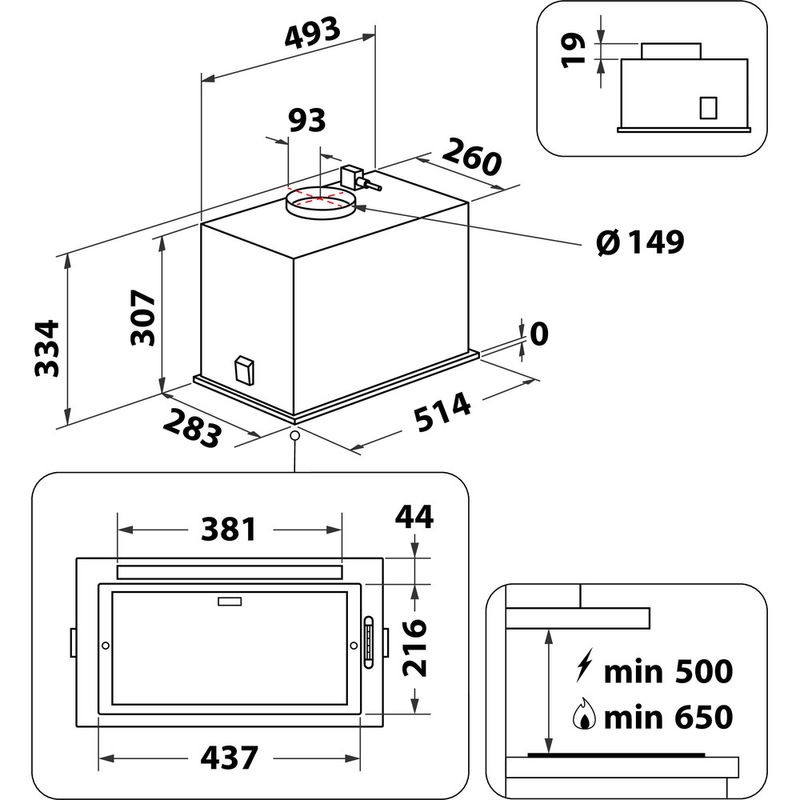 Whirlpool-Campana-Encastre-WCT3-64-FLB-X-Inox-Encastre-Mecanico-Technical-drawing
