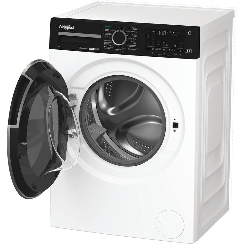 Whirlpool Lavadora Libre instalación WPM 87W ADS SPT Blanco Cargador frontal A Perspective open