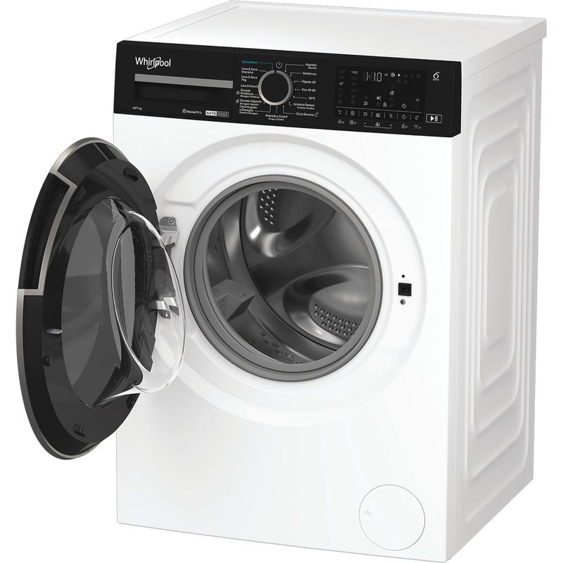 Whirlpool Lavadora secadora Libre instalación WPD 0736W ADS SPT Blanco Cargador frontal Perspective open