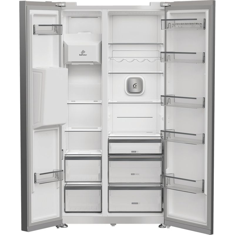 Whirlpool Side-by-Side Libre instalación WHG2 6574W X5E ARC 764 Manhattan Gray Frontal open
