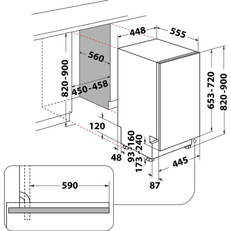 Whirlpool-Lavavajillas-Encastre-WH6IC11BS7LA0-Full-integrated-C-Technical-drawing